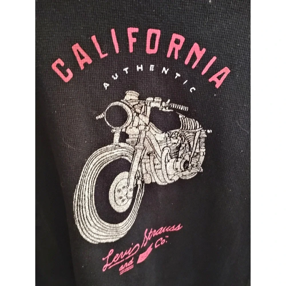▪️Levi's California Biker Graphic Waffle Knit Thermal XL Black grunge skater